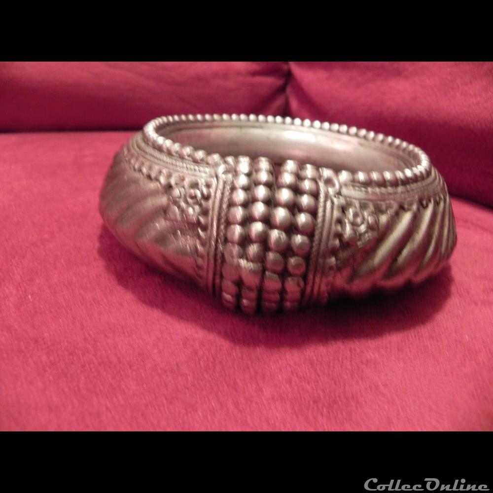 MANILLE de cheville ARGENT RADJASTHAN 2 monnaie primitive asie manille de cheville argent radjasthan