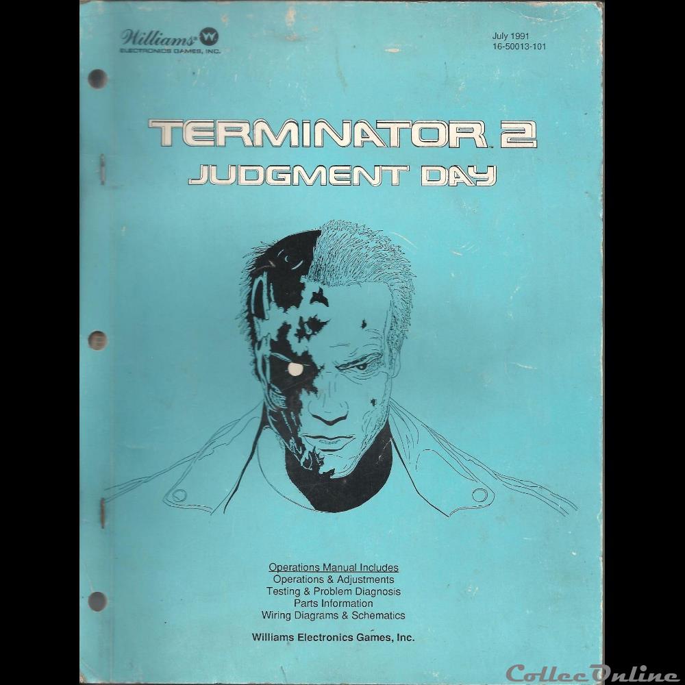 manuel de dépannage flipper THERMINATOR II WILLIAMS jeux jouet bar arcade mandat territoriaux manuel de depannage flipper therminator ii williams