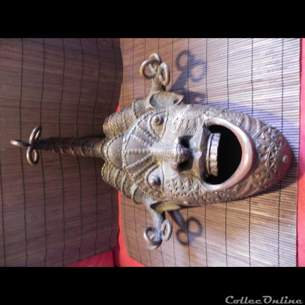 masque BAMOUN bronze 2 art antiquite africain masque bamoun bronze