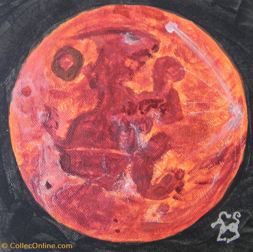 art antiquites peintures dessins lune rousse peinture acrylique sur toile