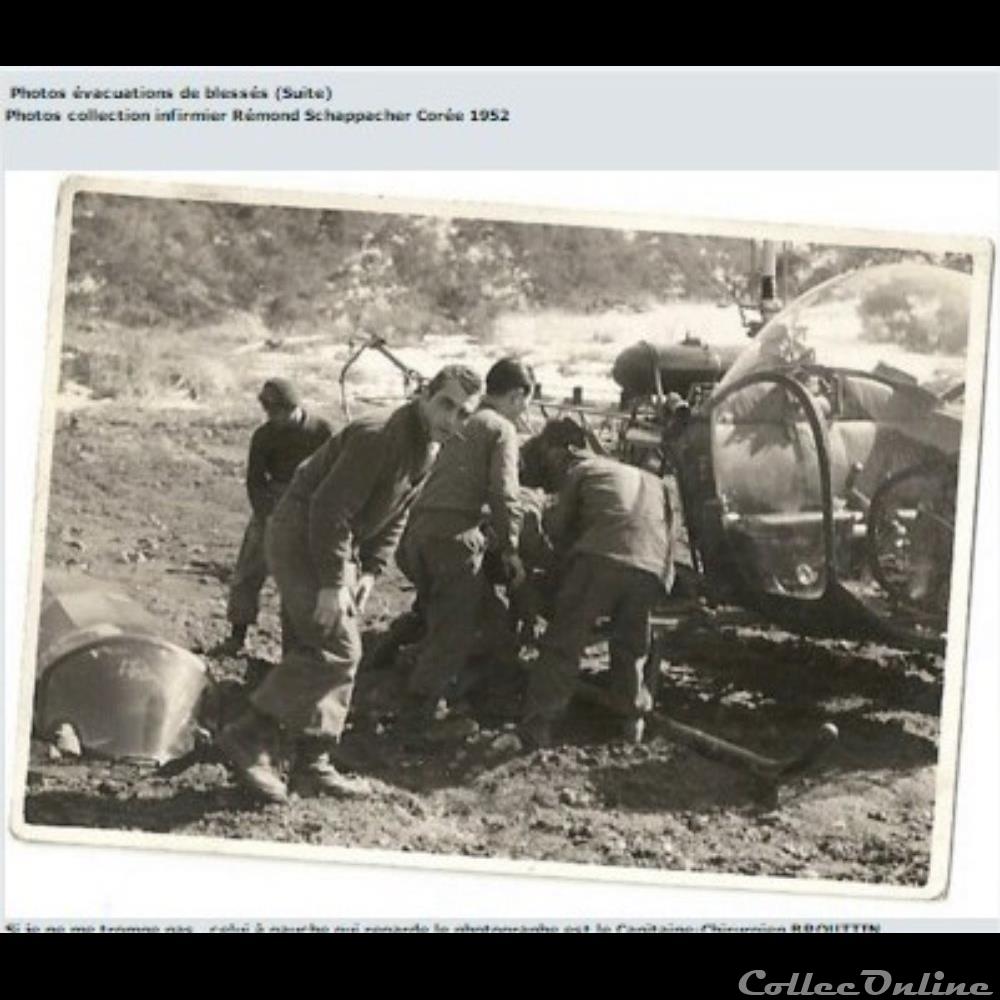 évacuation d'un blessé guerre de Corée 1952 photographie poid opium europe evacuation un blesse guerre de coree 1952