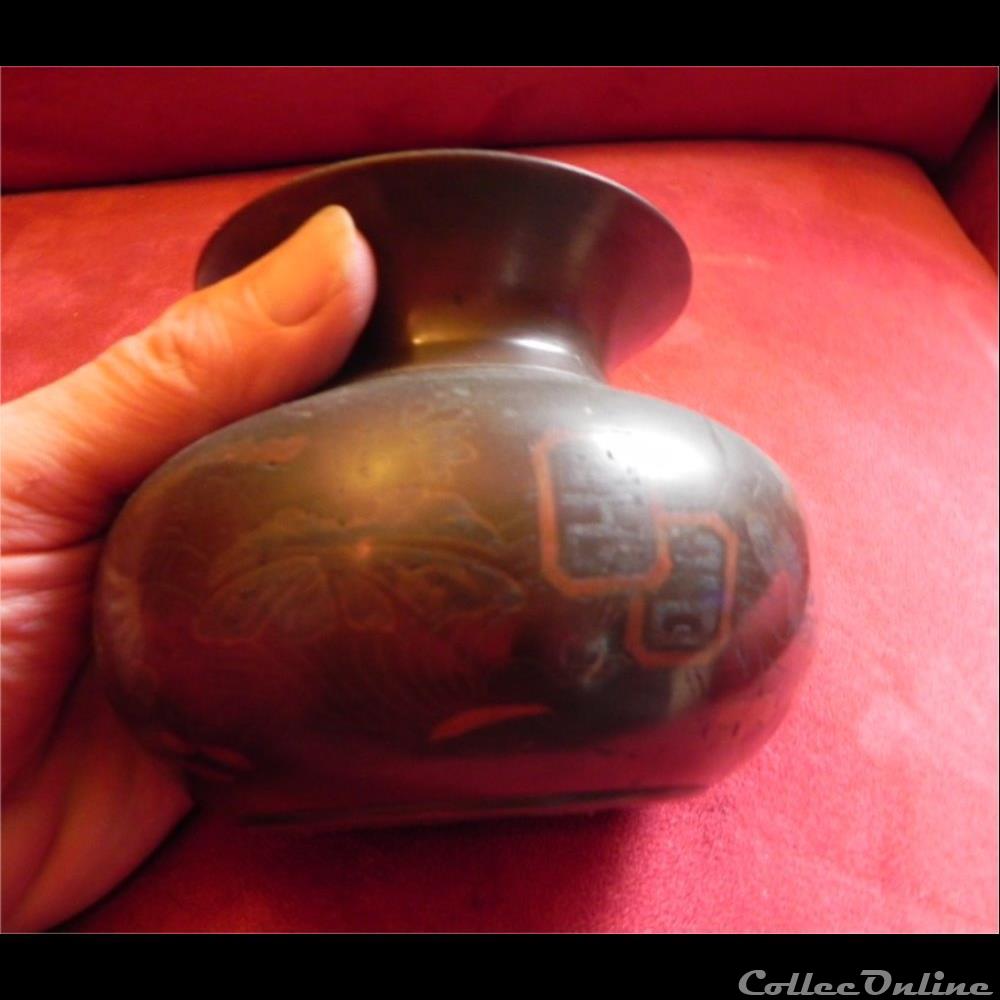 art antiquite asiatique amerique bronze petit pot japon
