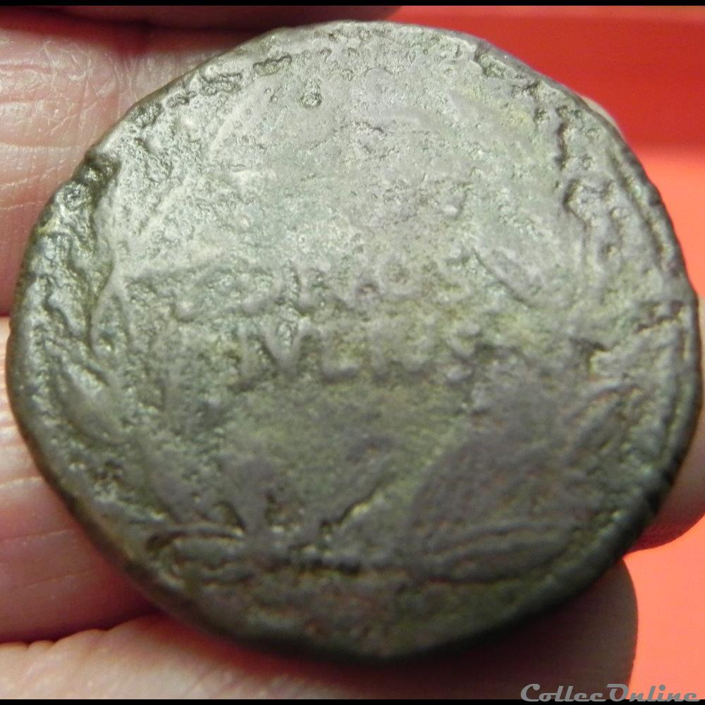 JULES CESARD & OCTAVE dupondius 3 monnaie antique romaine jules cesard octave dupondius