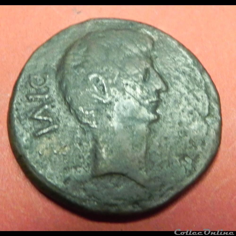 JULES CESARD & OCTAVE dupondius monnaie antique romaine jules cesard octave dupondius