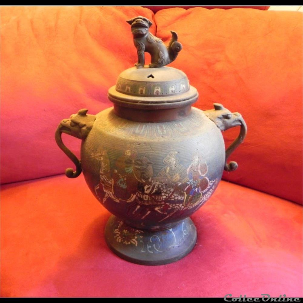 art antiquite asiatique amerique brule parfums email bronze cloisonne
