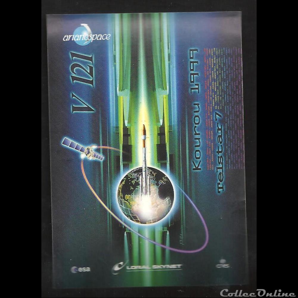 decoration magnet autocollant europe arianespace kourou vol n 121 satellite telstart 7 1999