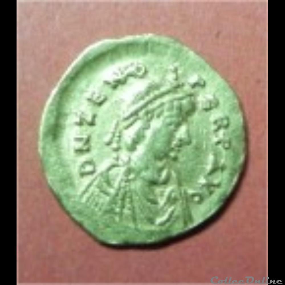 trémissis de ZENON 2 monnaies antiquite av jc a ap romaines republicaines imperiales tremissis de zenon