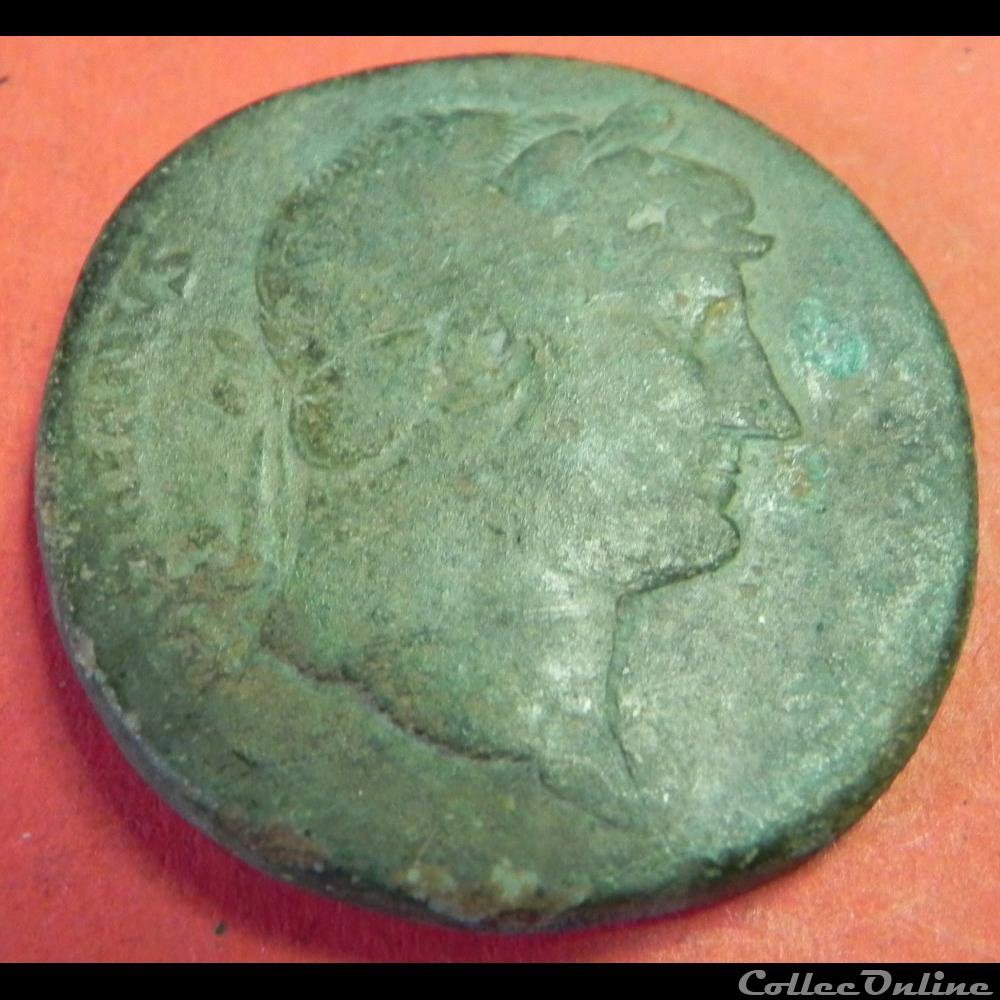 Hadrianus sesterce d' HADRIEN à la grosse tête monnaie antique romaine hadrianus sesterce hadrien a la grosse tete