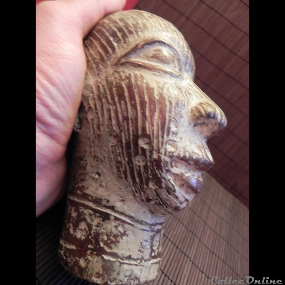 art antiquite africain ex voto funeraire nigeria tete ife bronze