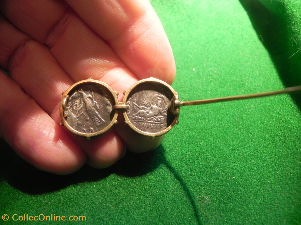 monnaies antiques a romaines imperiales et republicaines broche deux denier domitien