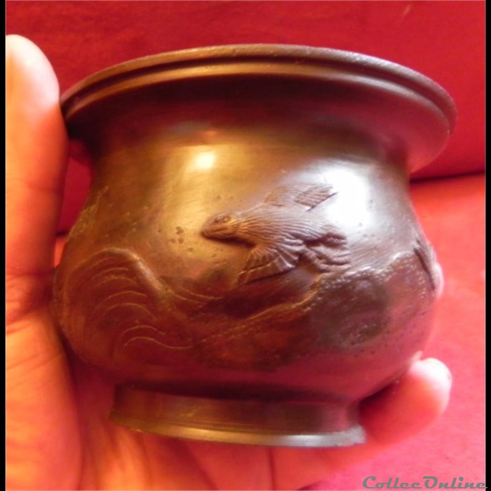 BRONZE petit vase cratère 6 art antiquite asiatique yorouba bronze petit vase cratere