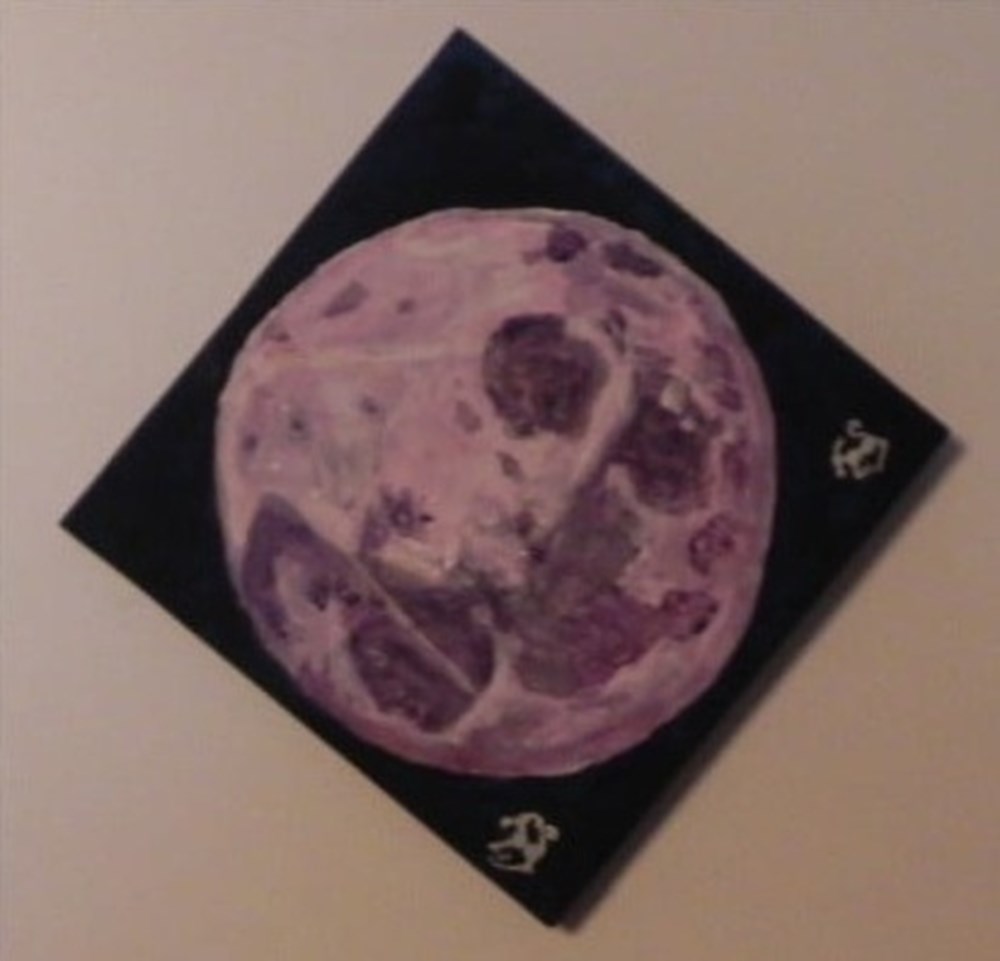 art antiquites peintures dessins lune bleue peinture acrylique sur toile visages et animaux