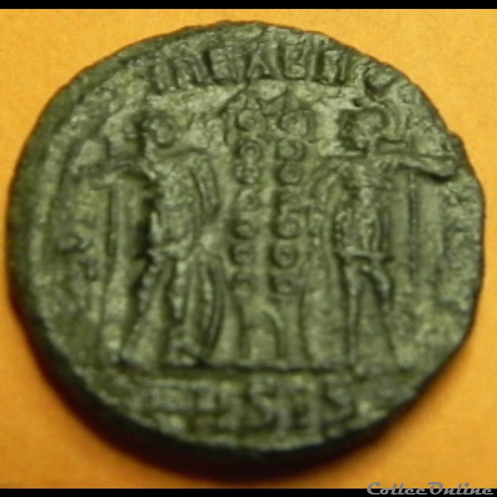 CONSTANTIN I GLORIA EXERC-ITVS nummus ASIS 6 monnaie antique av jc ap romaine constantin i gloria exerc itvs nummus asis