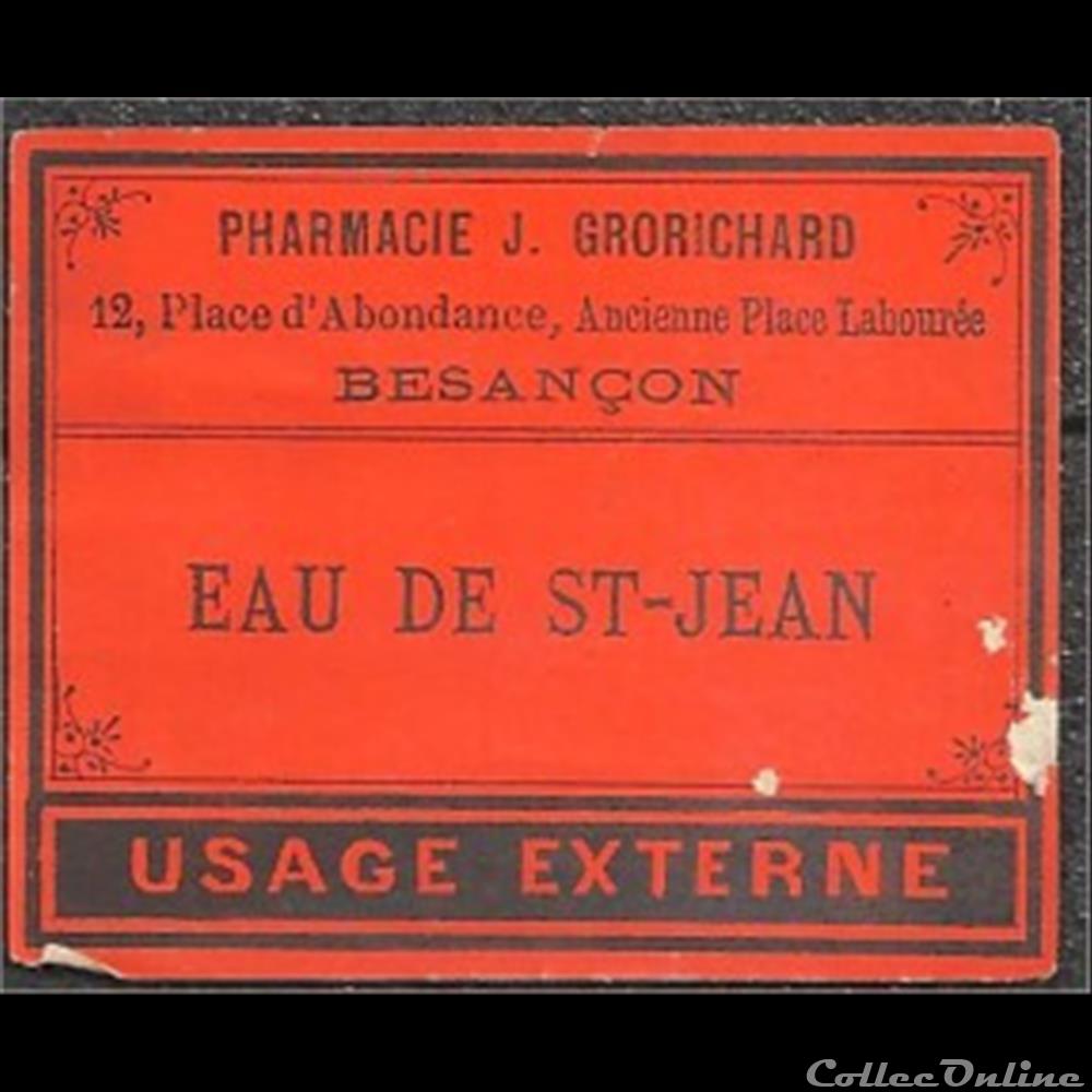 ancienne étiquette de Produit pharmacieutique année 50 BESANCON vieux papier mandat territoriaux ancienne etiquette de produit pharmacieutique annee 50 besancon