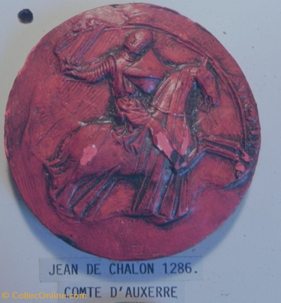 JEAN DE CHALON 1286 comte d'Auxerre art antiquite sceaux jean de chalon 1286 comte auxerre
