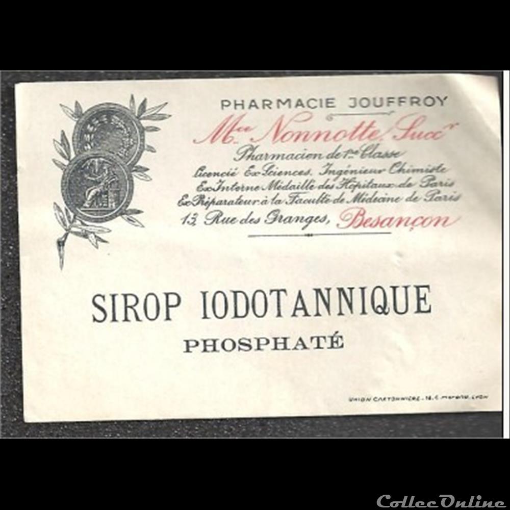 ancienne étiquette de Produit pharmacieutique année 50 BESANCON vieux papier mandat territoriaux ancienne etiquette de produit pharmacieutique annee 50 besancon