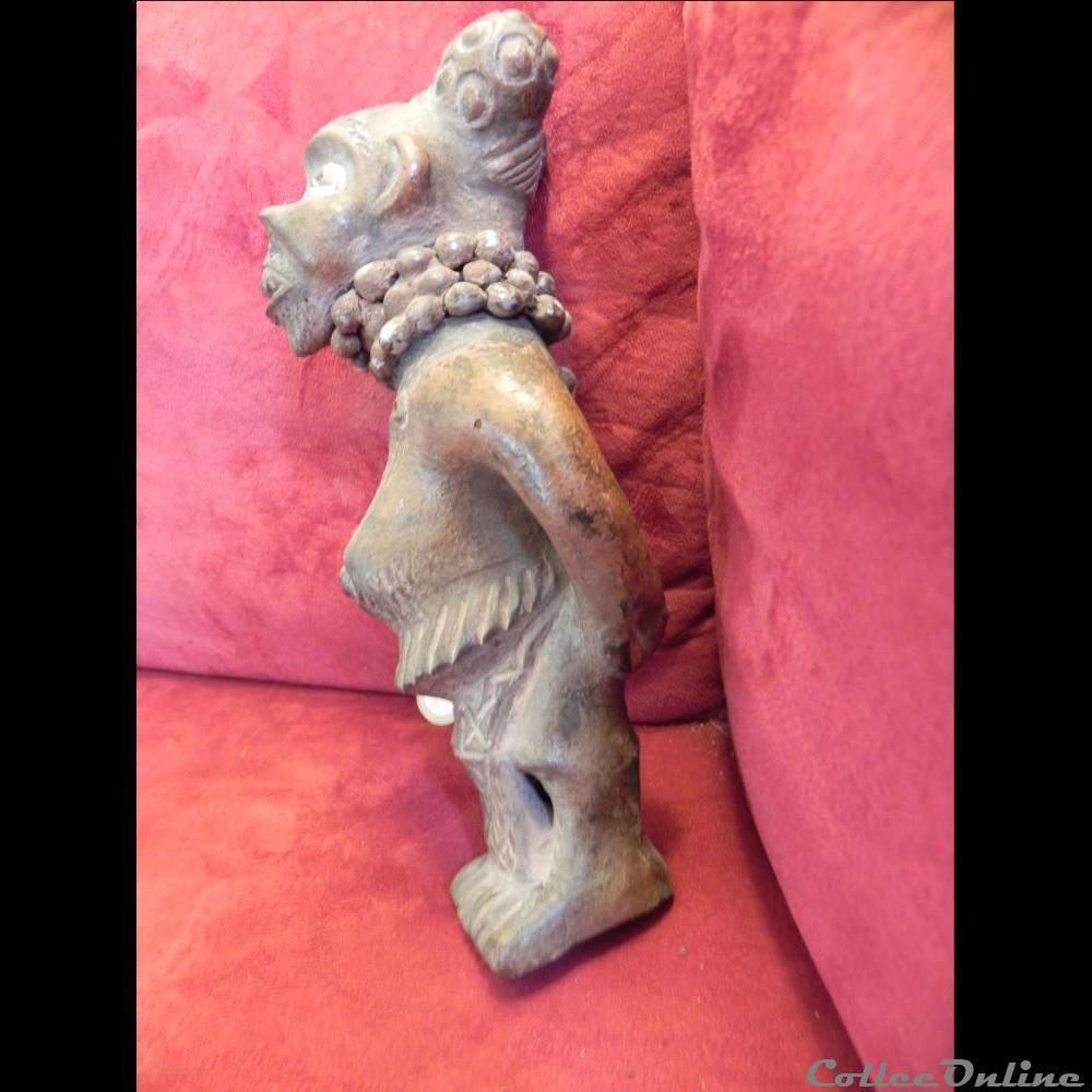 art antiquite africain statue terre cuite bamoun