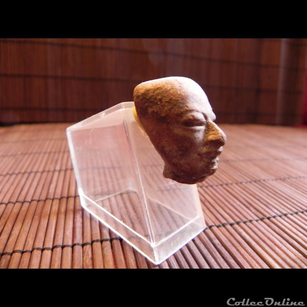 EQUATEUR TUMACO TÊTE , TERRE CUITE art antiquite archeologie amerique equateur tumaco tete terre cuite