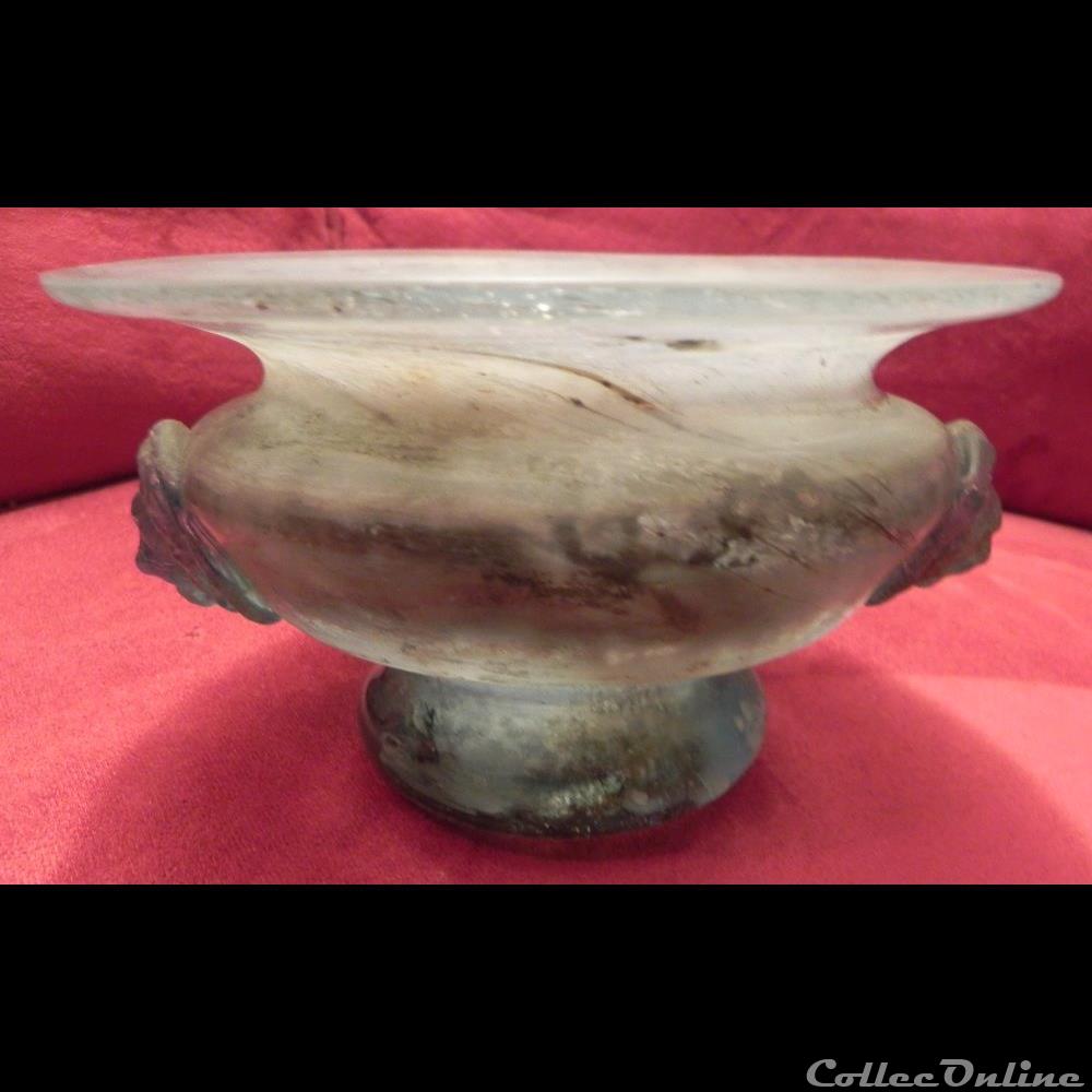 coupe en verre romain 3 appliques tête de lion 2 art antiquite cristal yorouba coupe en verre romain 3 appliques tete de lion