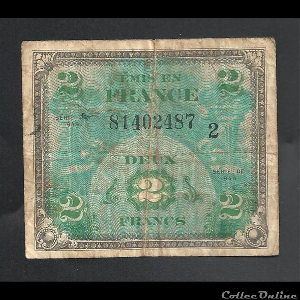 billet france diver 2 francs us 1944