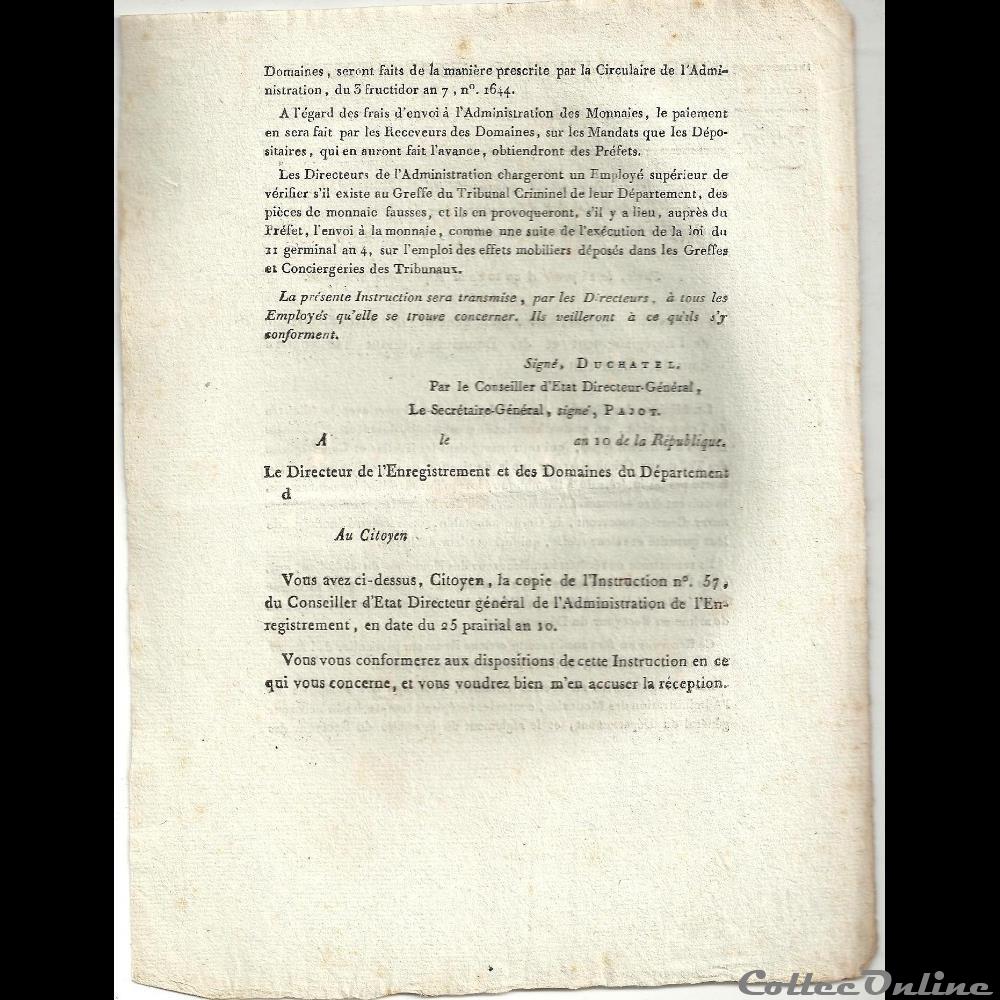 billet france diver texte de loi de an dix de la republique sur les faux