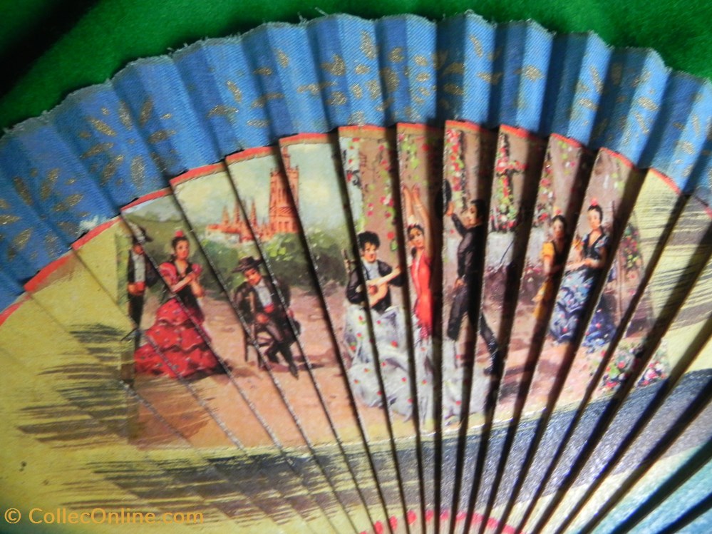 éventail 1950 (Espagne) double face. 4 vetements et accessoires eventails eventail 1950 espagne double face
