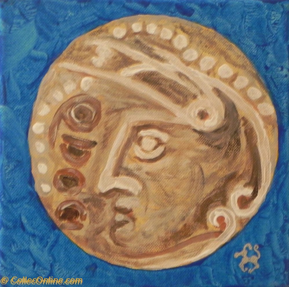 art antiquites peintures dessins lune peinture acrylique sur toile visage et animal
