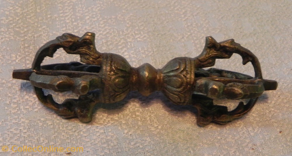 dorje Vajra tibétain foudre diamant rituel bouddhiste laiton art antiquites oriental dorje vajra tibetain foudre diamant rituel bouddhiste laiton