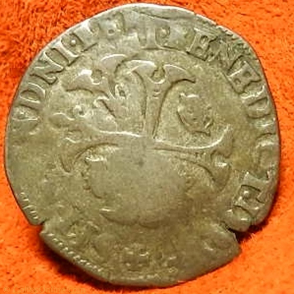 contremarqué en quinzain sous Louis XIII 1593 Montpellier monnaie france royale contremarque en quinzain sous louis xiii 1593 montpellier