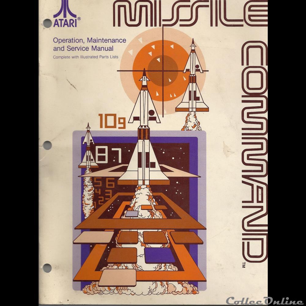 manuel borne arcade ATARI missile command 1980 jeux jouet bar flipper mandat territoriaux manuel borne arcade atari missile command 1980
