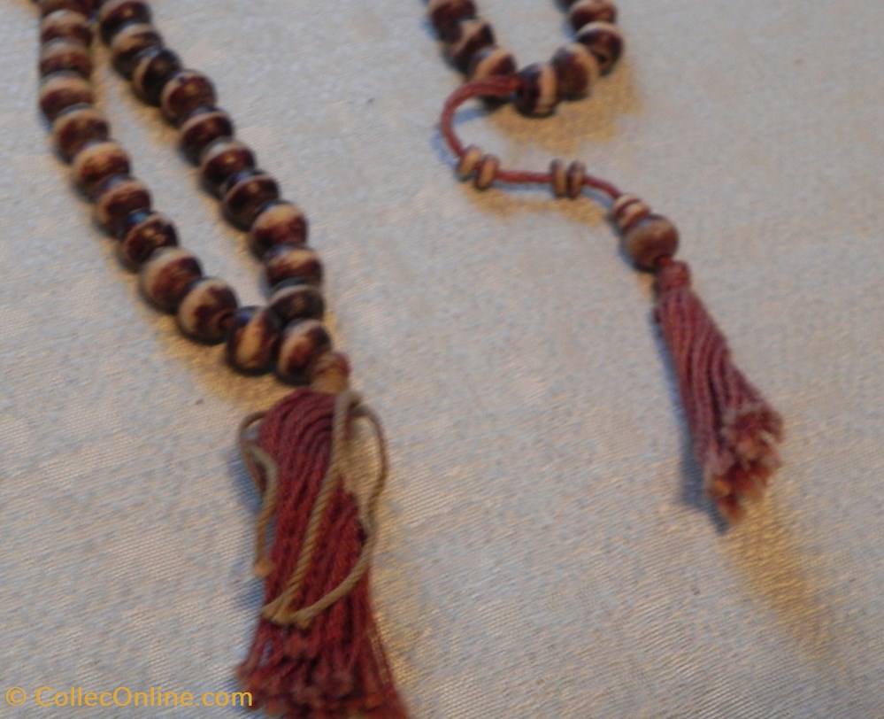 Mala bouddhiste en Os de Buffle brun 3 art antiquites oriental mala bouddhiste en os de buffle brun