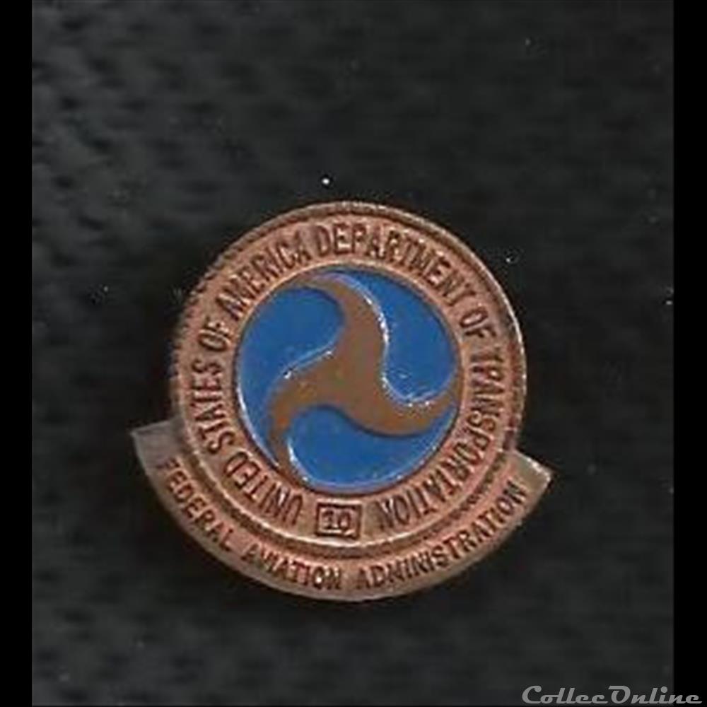 pin's fédéral aviation administration USA département of transportation pin arme blanch mandat territoriaux pis federal aviation administration usa departement of transportation