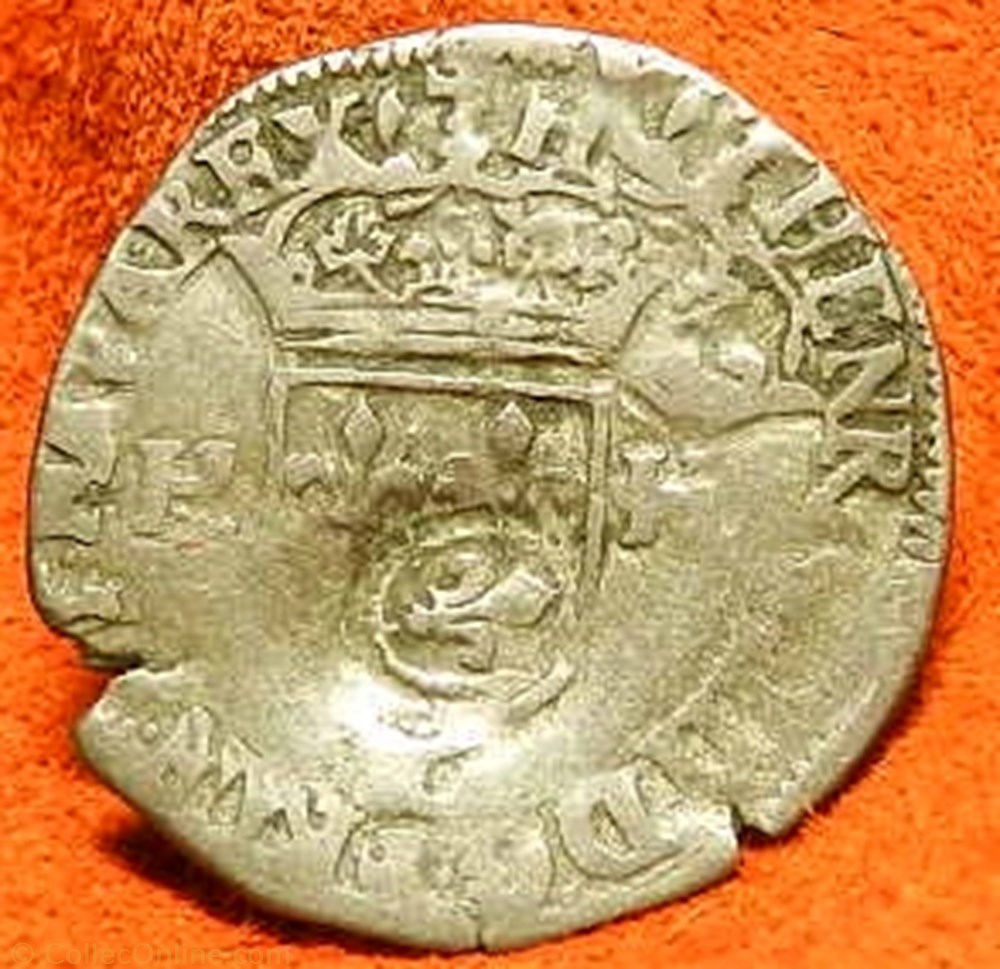 contremarqué en quinzain sous Louis XIII 1593 Montpellier monnaie france royale contremarque en quinzain sous louis xiii 1593 montpellier
