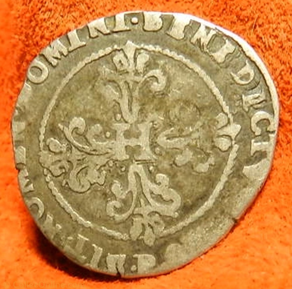 HENRI III Quart de franc au col plat monnaie france royale henri iii quart de franc au col plat