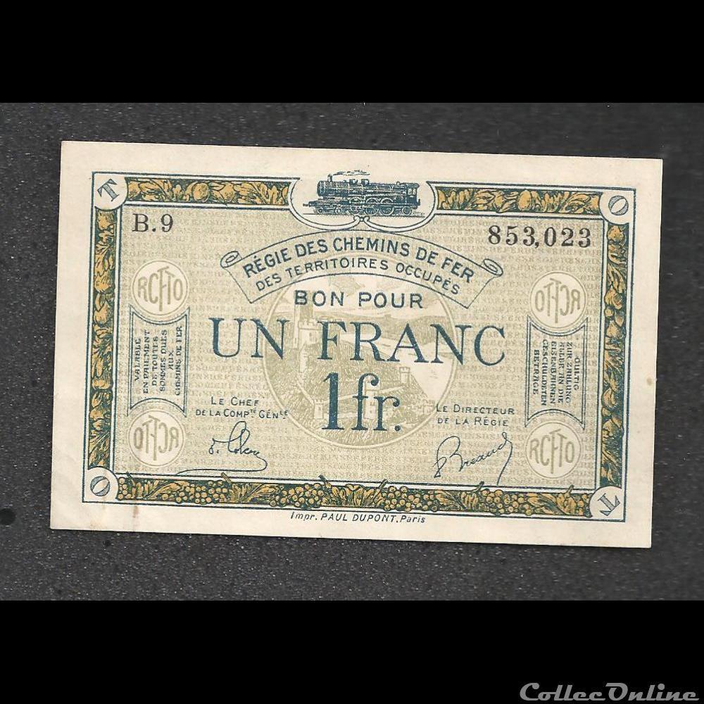 1 franc régie des chemins de fer billet france necessite 1 franc regie des chemins de fer