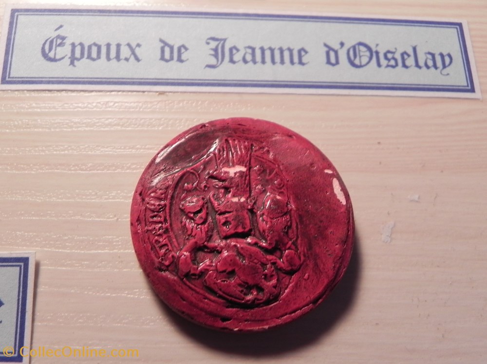 DE VIENNE MONTBY époux de Jeanne d'Oiselay copie sceau art antiquite sceaux de vienne montby epoux de jeanne oiselay copie sceau