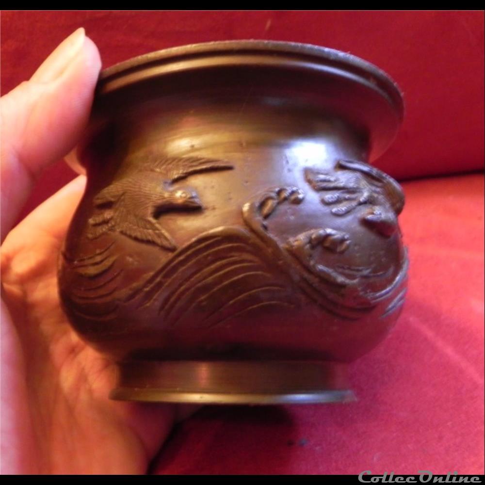 BRONZE petit vase cratère 3 art antiquite asiatique yorouba bronze petit vase cratere