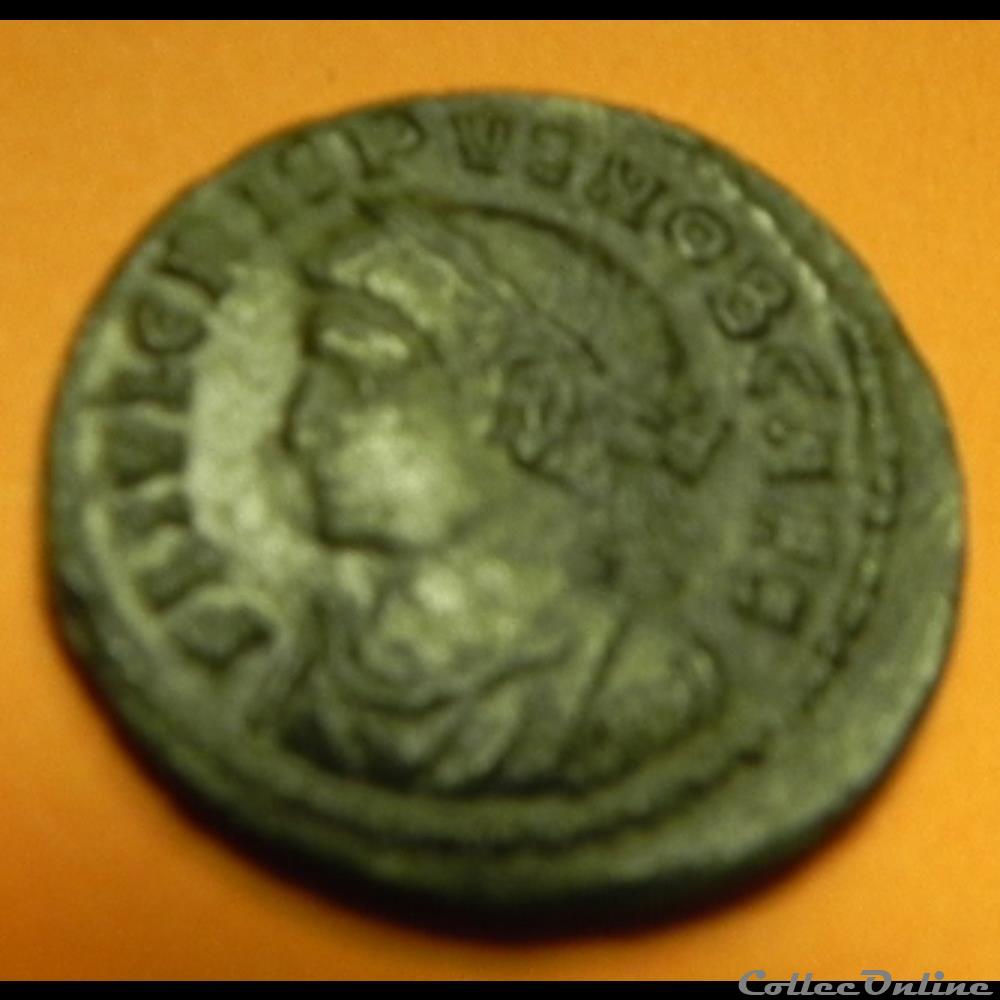 Crispus VOT X PLGC tête à gauche nummus 2 monnaie antique romaine crispus vot x plgc tete a gauche nummus