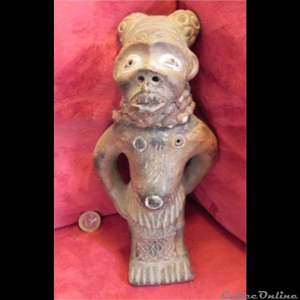 art antiquite africain statue terre cuite bamoun