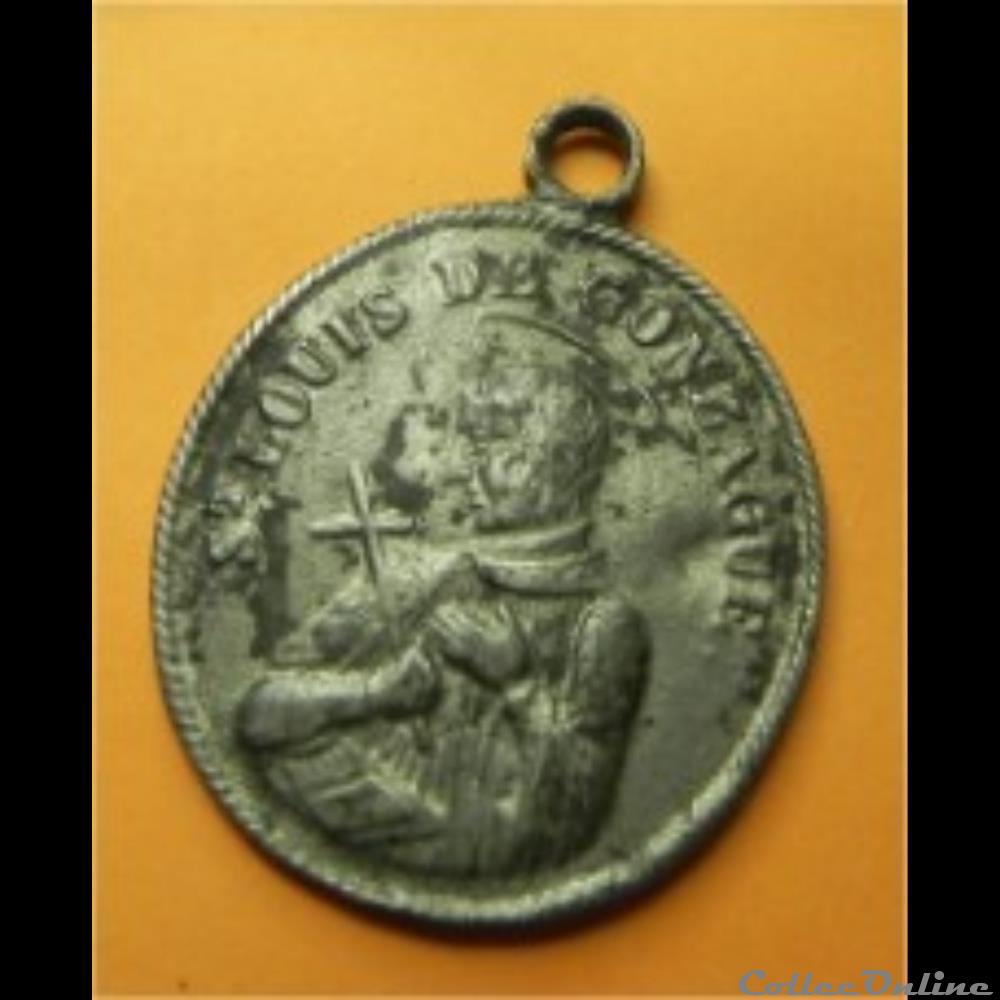 patrimoine religieux objet culte medaille de saint louis de gonzague fin 18 eme
