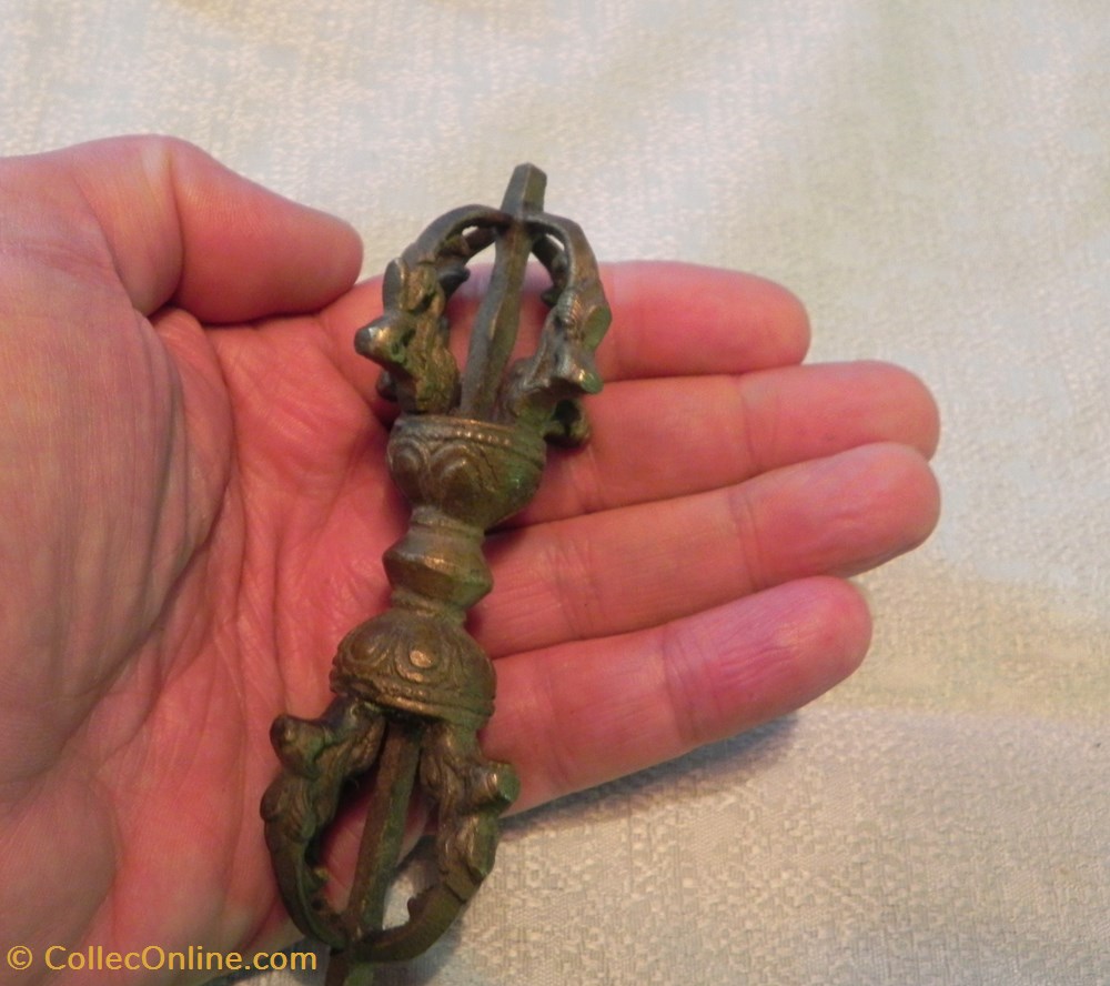dorje Vajra tibétain foudre diamant rituel bouddhiste laiton 3 art antiquites oriental dorje vajra tibetain foudre diamant rituel bouddhiste laiton