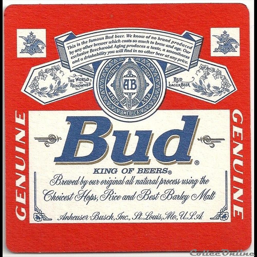 sous bock de bière Bud bistrot alimentation mandat territoriaux sous bock de biere bud