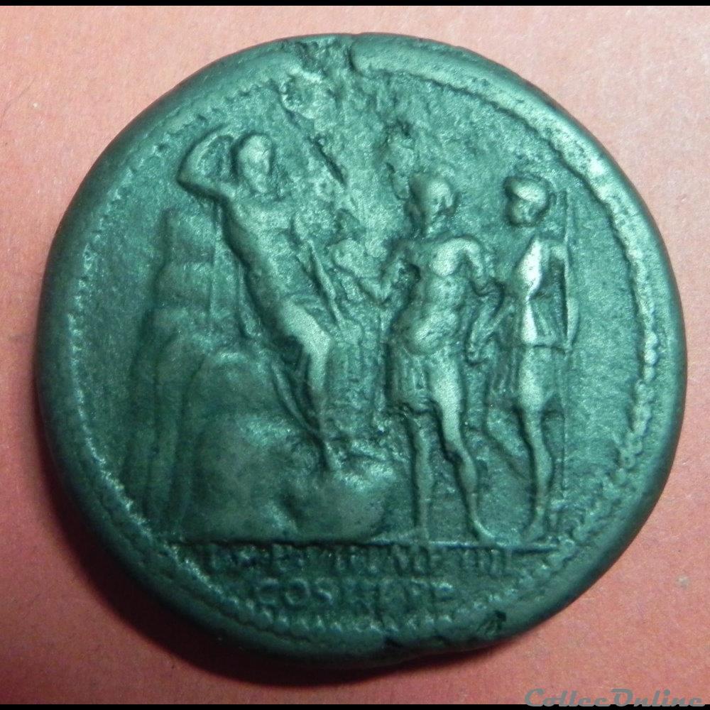 NERON faux médaillon ou double sesterce 4 monnaie antique romaine neron faux medaillon ou double sesterce