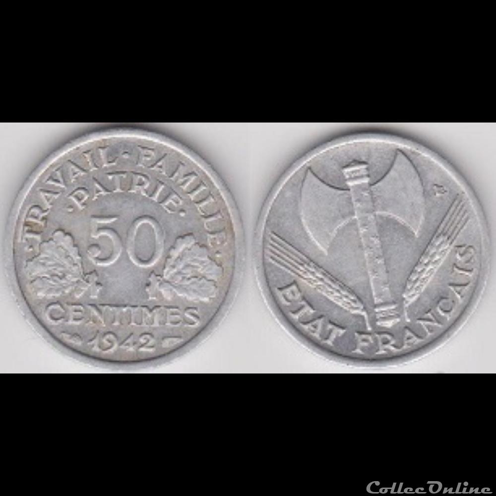 50 centimes 1942 Bazor monnaie france moderne 50 centimes 1942 bazor
