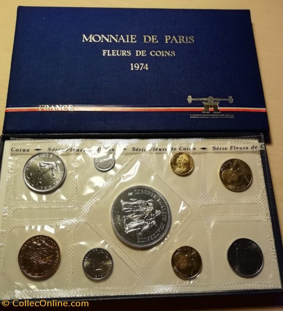 1974 - Coffret FDC en franc de la Monnaie de Paris monnaies monde france 1974 coffret fdc en franc de la monnaie de paris