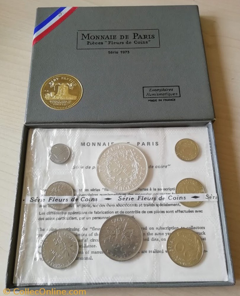 F. 5000/14 - 1973 - Coffret FDC en franc de la Monnaie de Paris monnaies monde france f 5000 14 1973 coffret fdc en franc de la monnaie de paris