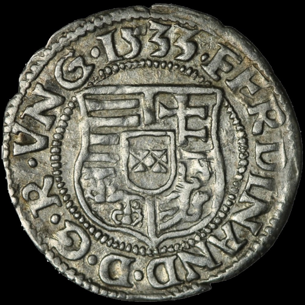 Denar - Ferdinand I, 1533 monnaies europe medievale royaume hongrie denar ferdinand i 1533