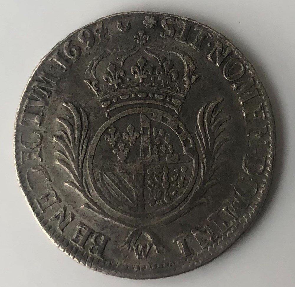 monnaies europe medievale france royales demi ecu de flandre aux palmes 1693 1699
