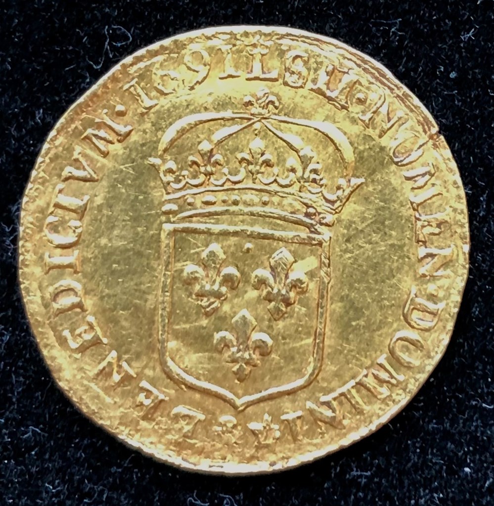 Demi Louis d'or à l'Ecu monnaies europe medievale france royales demi louis or a ecu