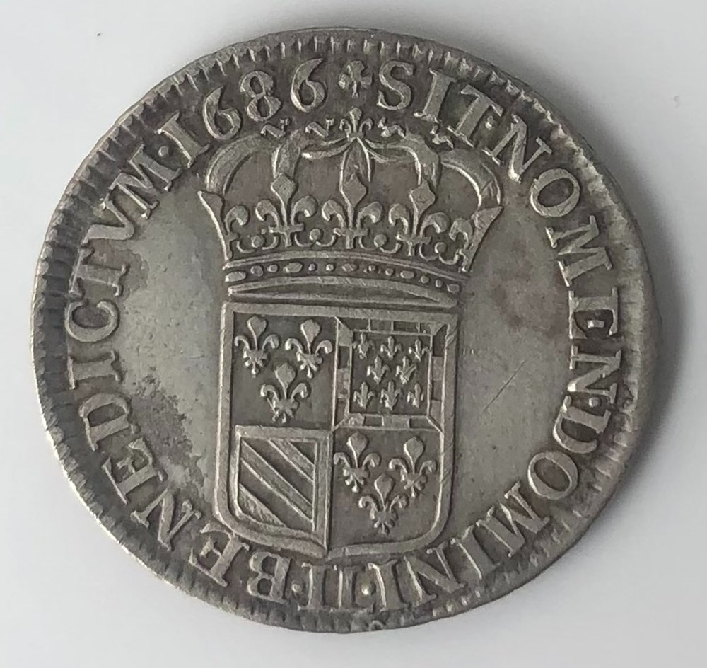 monnaies europe medievale france royales quart ecu de flandre 1686 1688